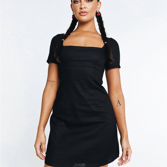 Princess Polly HASTINGS MINI DRESS BLACK XS size 0 - Picture 5 of 5